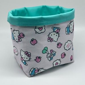 Handmade Fabric Basket / Hello Kitty Fabric Basket